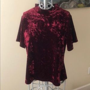 Velvet high-neck top